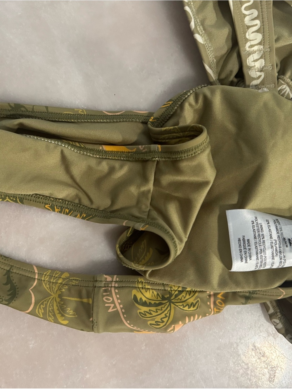 Billabong Olive Green Tropical Print Bikini Set - Picture 3 of 6
